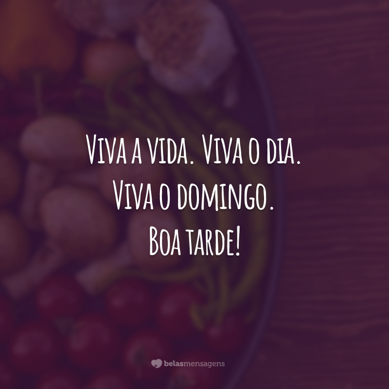 Viva a vida. Viva o dia. Viva o domingo. Boa tarde!