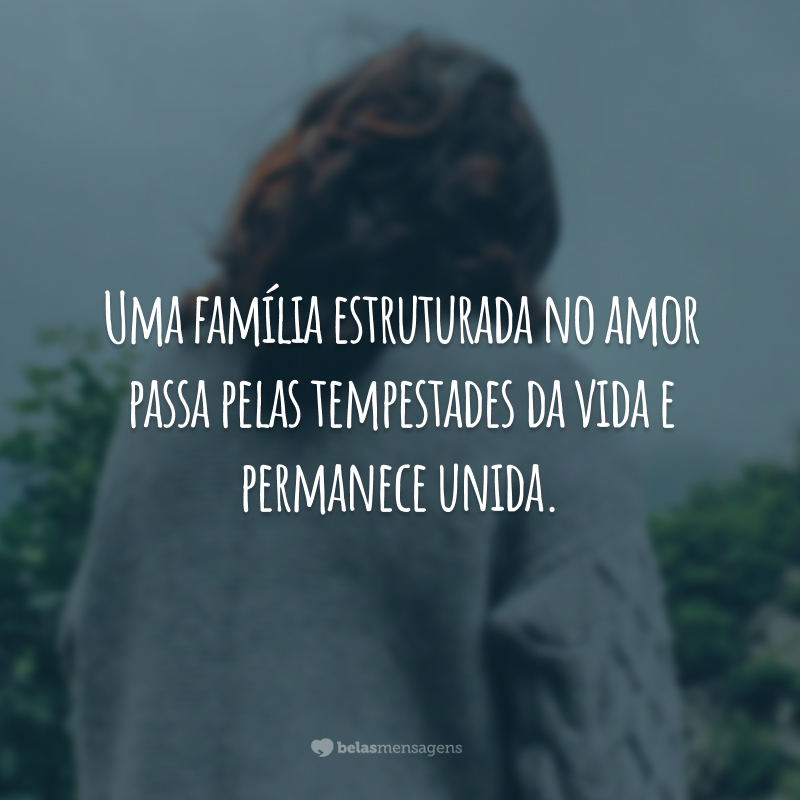 Uma família estruturada no amor passa pelas tempestades da vida e permanece unida.